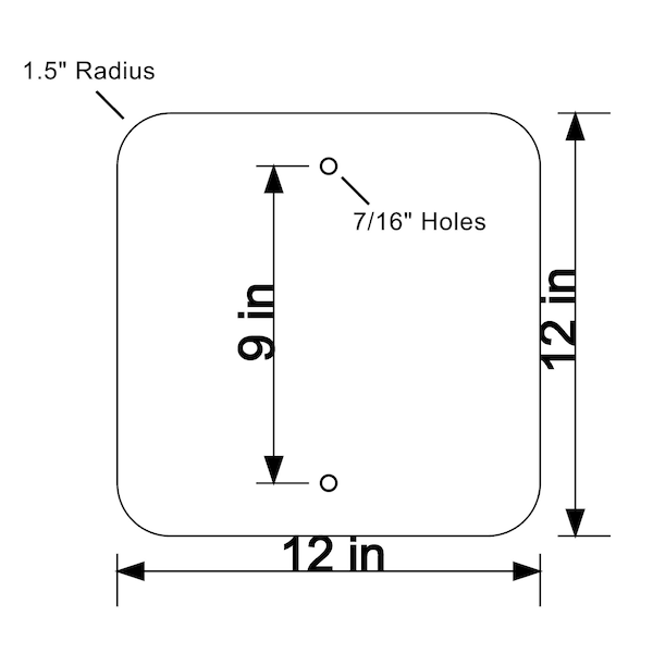 High Intensity Prismatic Reflective HIP-Double Sided .100 12 In. X 12 In. Sheeted Blank YELLOW